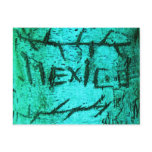 Turquoise "Mexico" Carved Tree Graffiti postcards