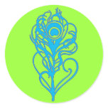 Turquoise Peacock Feather stickers