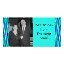 turquoise personalised photo card