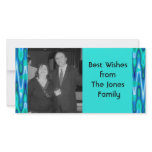 turquoise personalized photo card
