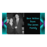 turquoise pink photo greeting card