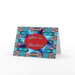 turquoise red you're invited cards