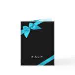 Turquoise Ribbon RSVP Note Cards