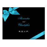 Turquoise Ribbon RSVP Post Card