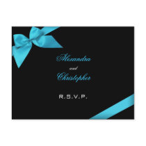 Turquoise Ribbon RSVP Post Card