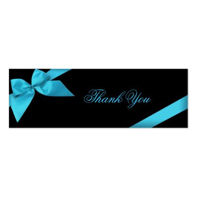 Turquoise Ribbon Table Place Card Business Card by Ruxique