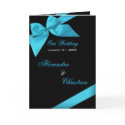 Turquoise Ribbon Wedding Invitation Announcement cards