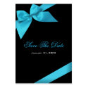 Turquoise Ribbon Wedding Save The Date MiniCard business cards