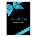 Turquoise Ribbon Wedding Save The Date MiniCard business cards