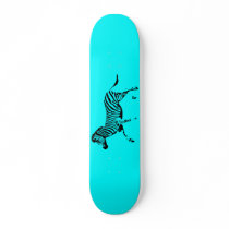 Turquoise Running Zebra Skate Board Deck