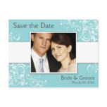 Turquoise Save the Date Photo Postcards