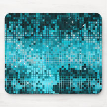 Turquoise Sequins Look Disco Mirrors Bling Mousemat