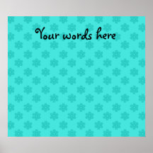 Turquoise snowflakes pattern print