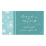 Turquoise Snowflakes Winter Wedding Favour Tags business cards