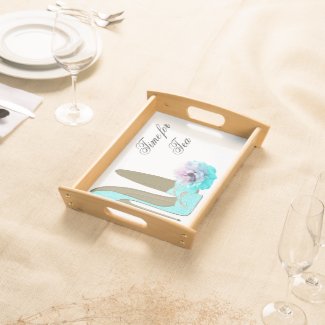 Turquoise Stiletto and Rose Serving Tray