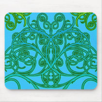 Turquoise Swirling Symmetry Mousepads