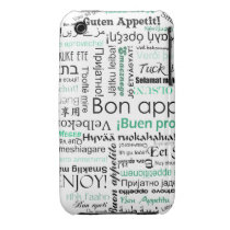 Turquoise Teal Bon appetit in other languages Iphone 3 Covers
