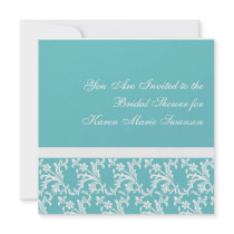 Turquoise & White Elegance Custom Invitations