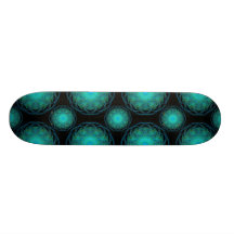 Turquoise Wispy Hippy Mandala Skate Board Decks