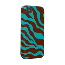 Turquoise Zebra Print iPhone 4 Case Mate