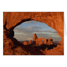 Turret Arch seen through North Window , Arches Greeting Card
