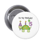 Turtle 5th Birthday Pinback Buttons