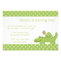 Turtle And Alligator Party Invitation