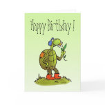 turtle and flower birthday card