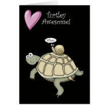 turtle and snail VALENTINE love heart card