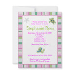 Turtle Bay Girly Stripe Baby Shower 4.25 x 5.5 invitations