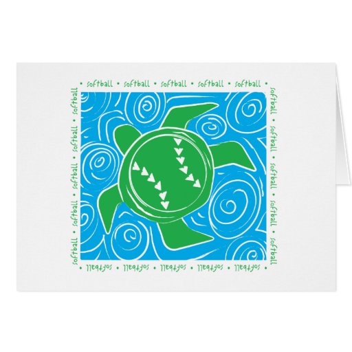 Turtle Beach Softball Greeting Cards