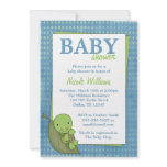 Turtle Blue Polka Dot Baby Shower Invitations