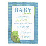 Turtle Blue Polka Dot Baby Shower Invitations