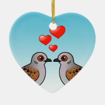 Turtle Doves in Love Christmas Ornament