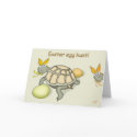 Turtle Easter Bunny with Eggs Invitation Card