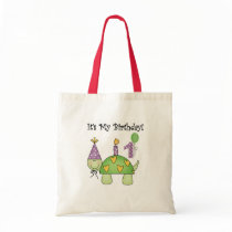 Turtle First Birthday Tshirts and Gifts Tote Bags