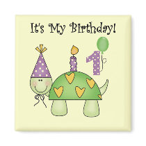 Turtle First Birthday Tshirts and Gifts Magnets