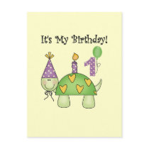 Turtle First Birthday Tshirts and Gifts Postcard