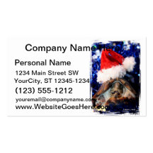 Turtle in Christmas Santa Hat Picture Business Cards