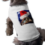 Turtle in Christmas Santa Hat Picture Doggie Tshirt