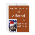 Turtle in Christmas Santa Hat Picture Personalized Invitation