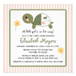 Turtle In Diapers Baby Shower Invitations Pink