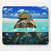 Turtle Island Fantasy Secluded Resort Mouse Pad