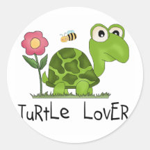 Turtle Lover Tshirts and Gifts Round Stickers