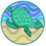 Turtle On Beach Ornament photo sculptures