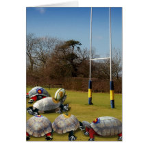 Turtle Rugby Greeting Card