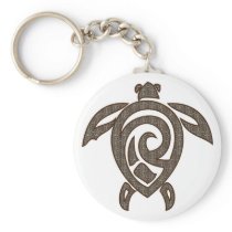 Turtle-shell-print Key Chain