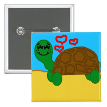 Turtle-y love. pinback buttons