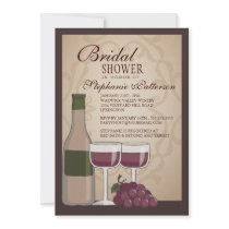 Tuscan Bridal Shower Wine Themed Invitation