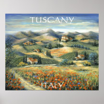 Tuscan Villa And Poppies Print